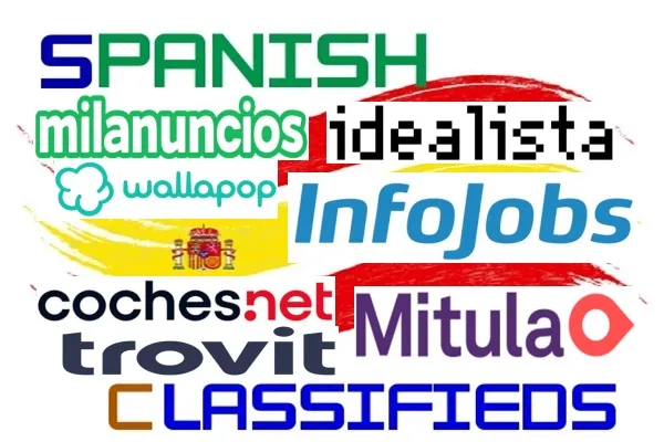 Logotipos dos principais sites de classificados da Espanha